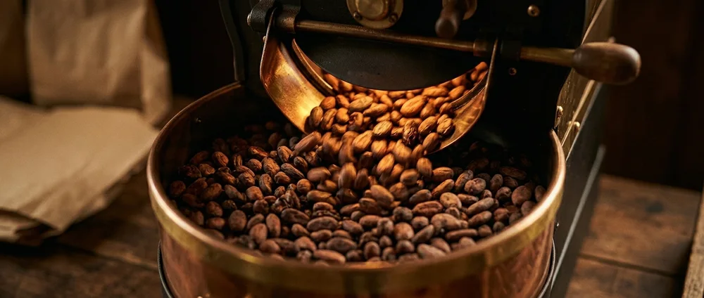 Tostado de granos de cacao